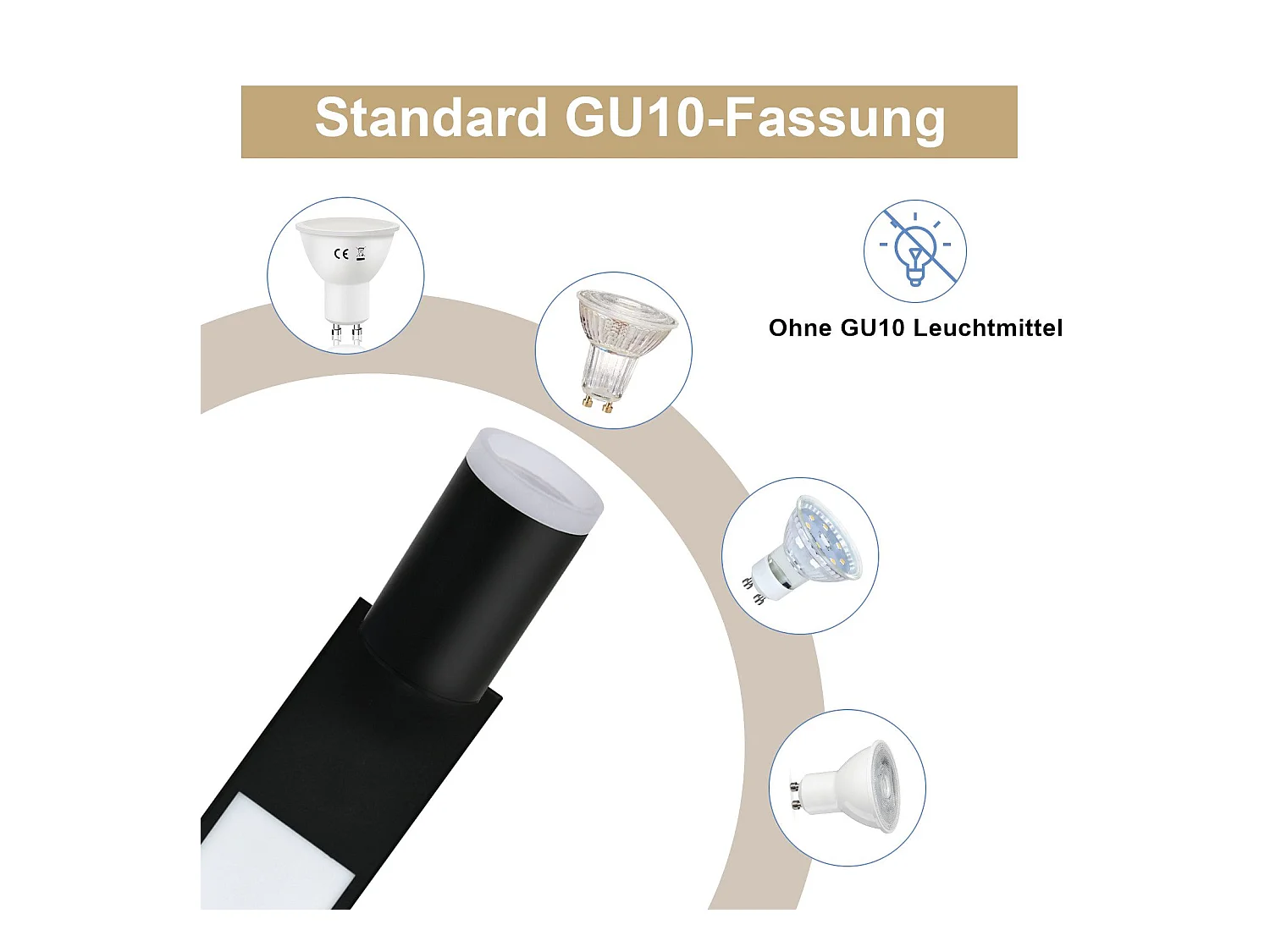 NETTLIFE Deckenstrahler 1 flammig GU10 Schlafzimmer 3000k 20W Küchenlampe schwarz warmweiß verstellbar