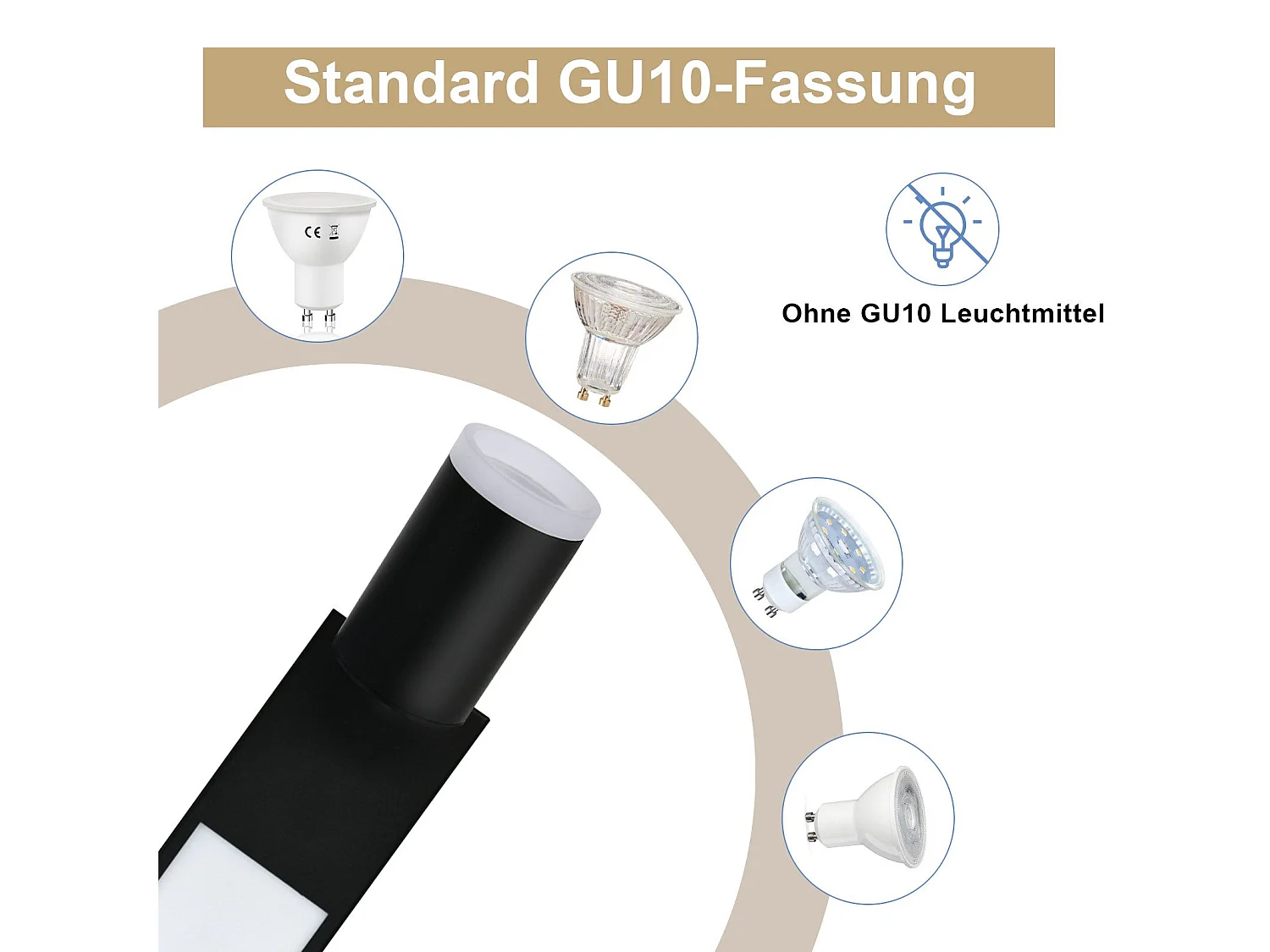 NETTLIFE Deckenstrahler 1 flammig GU10 Schlafzimmer 3000k 20W Küchenlampe schwarz warmweiß verstellbar