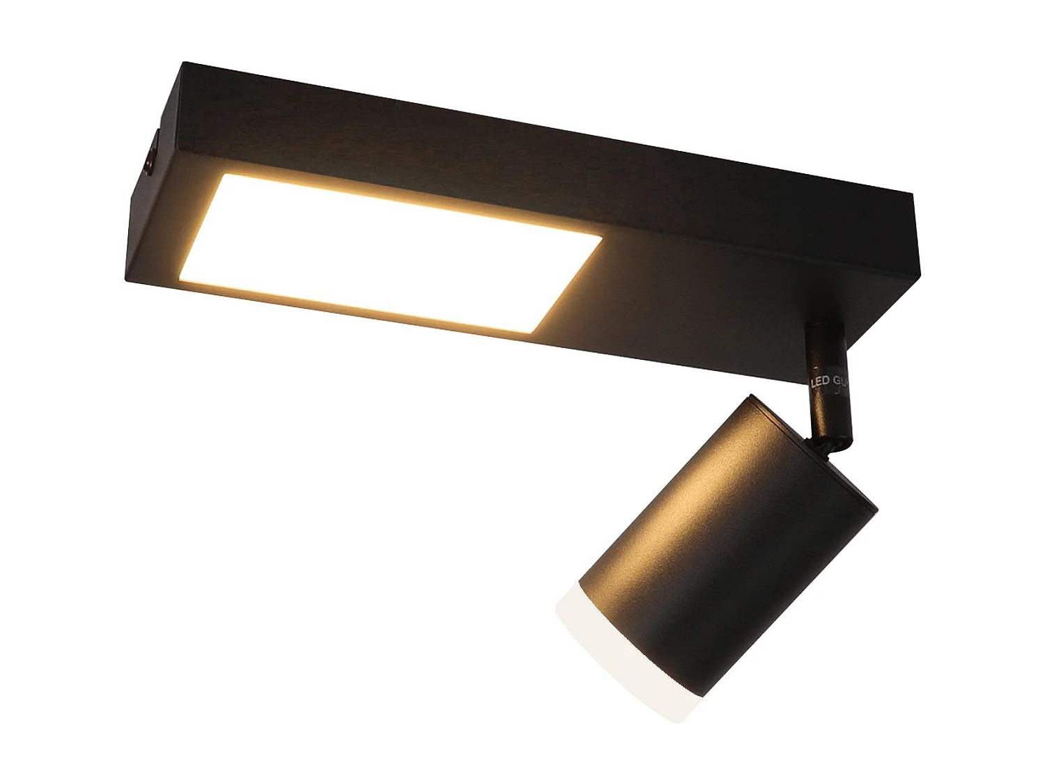 NETTLIFE Spot de plafond 1 ampoule GU10 chambre 3000k 20W lampe de cuisine noir blanc chaud orientable