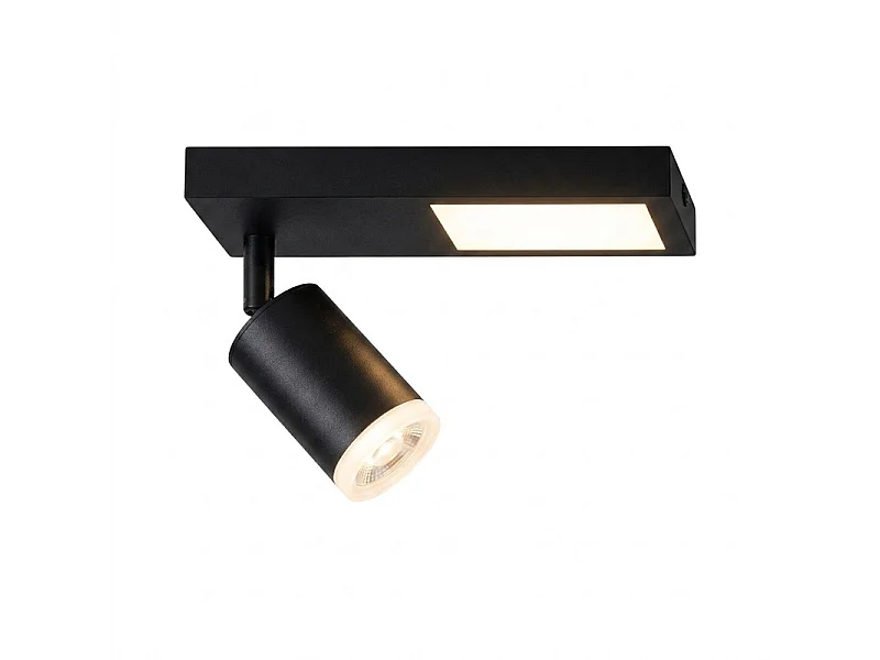 NETTLIFE Spot de plafond 1 ampoule GU10 chambre 3000k 20W lampe de cuisine noir blanc chaud orientable