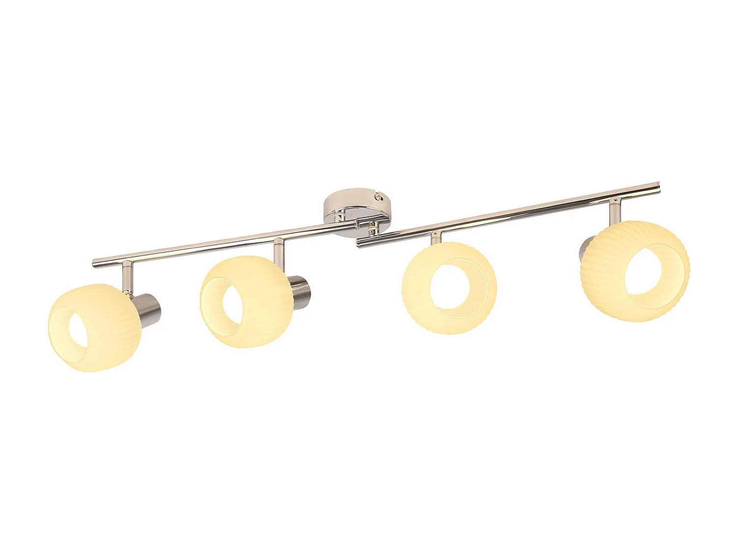 NETTLIFE Spot de plafond E14 blanc 4 ampoules intérieur verre Pivotant Vintage pour couloir chambre d'hôtel