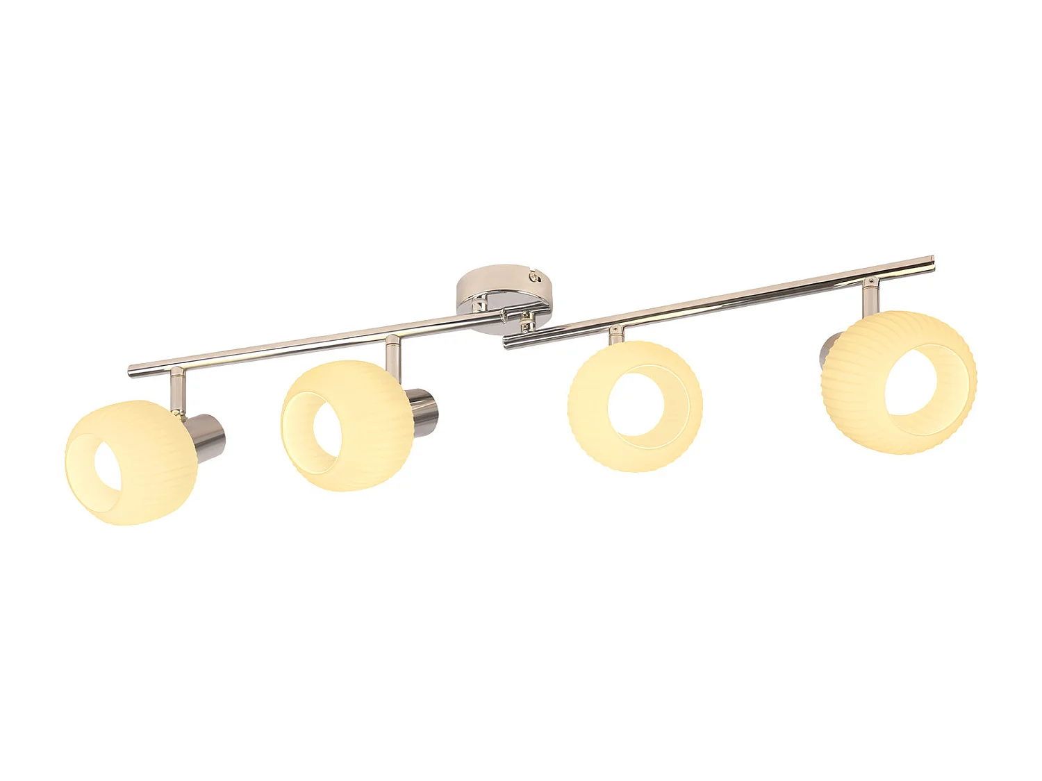 NETTLIFE Spot de plafond E14 blanc 4 ampoules intérieur verre Pivotant Vintage pour couloir chambre d'hôtel