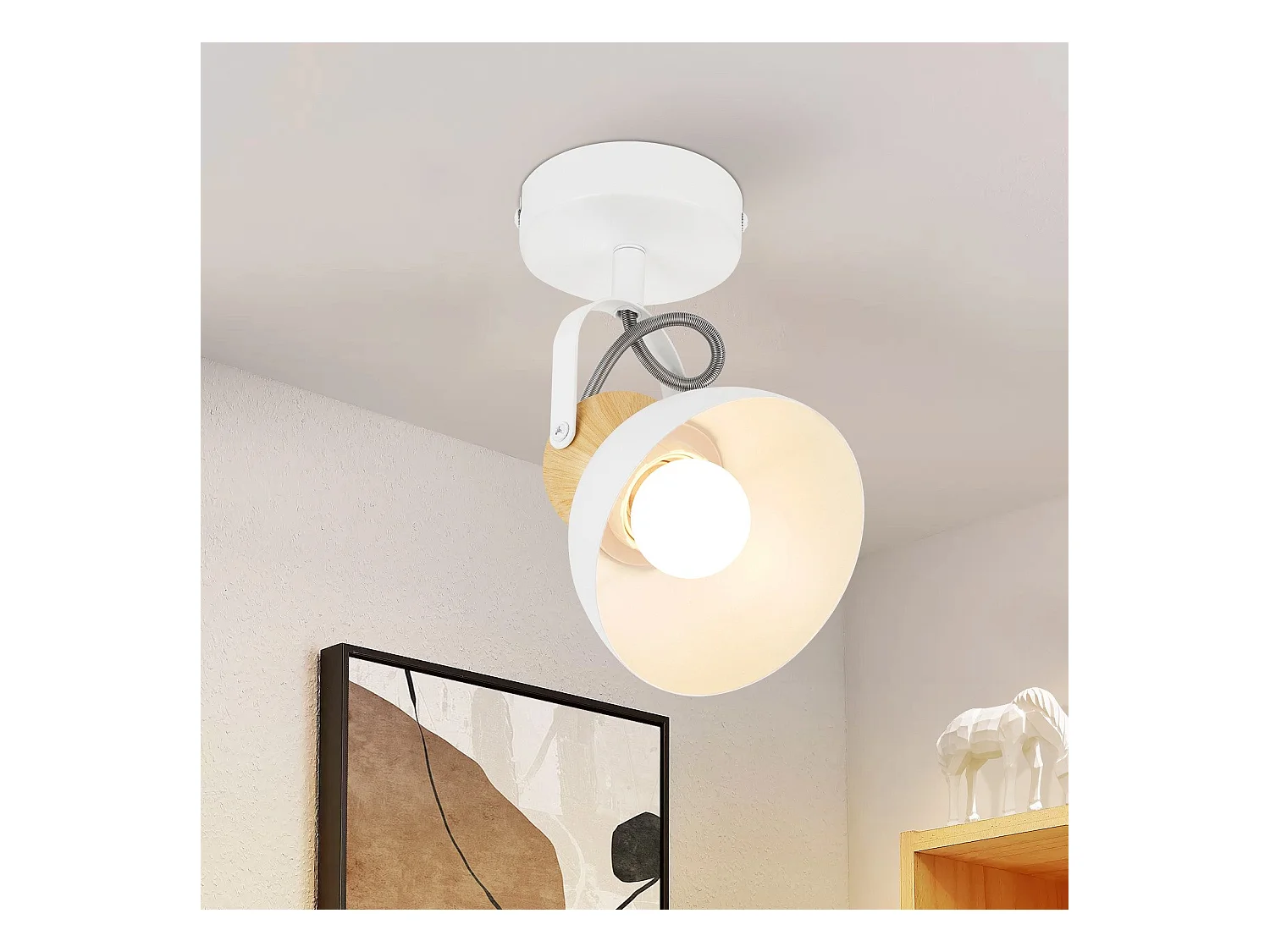 NETTLIFE Spot de plafond vintage  E27 orientable 350° lampe de couloir rétro métal industriel orientable