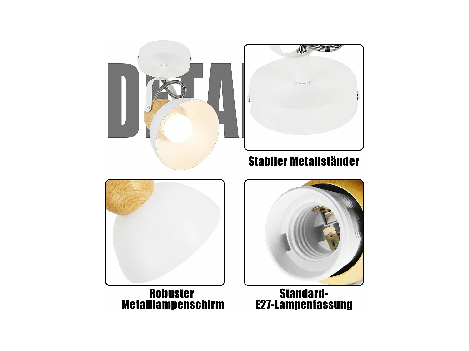 NETTLIFE Vintage plafondspot E27 350° verstelbaar ganglamp retro industrieel metaal verstelbaar