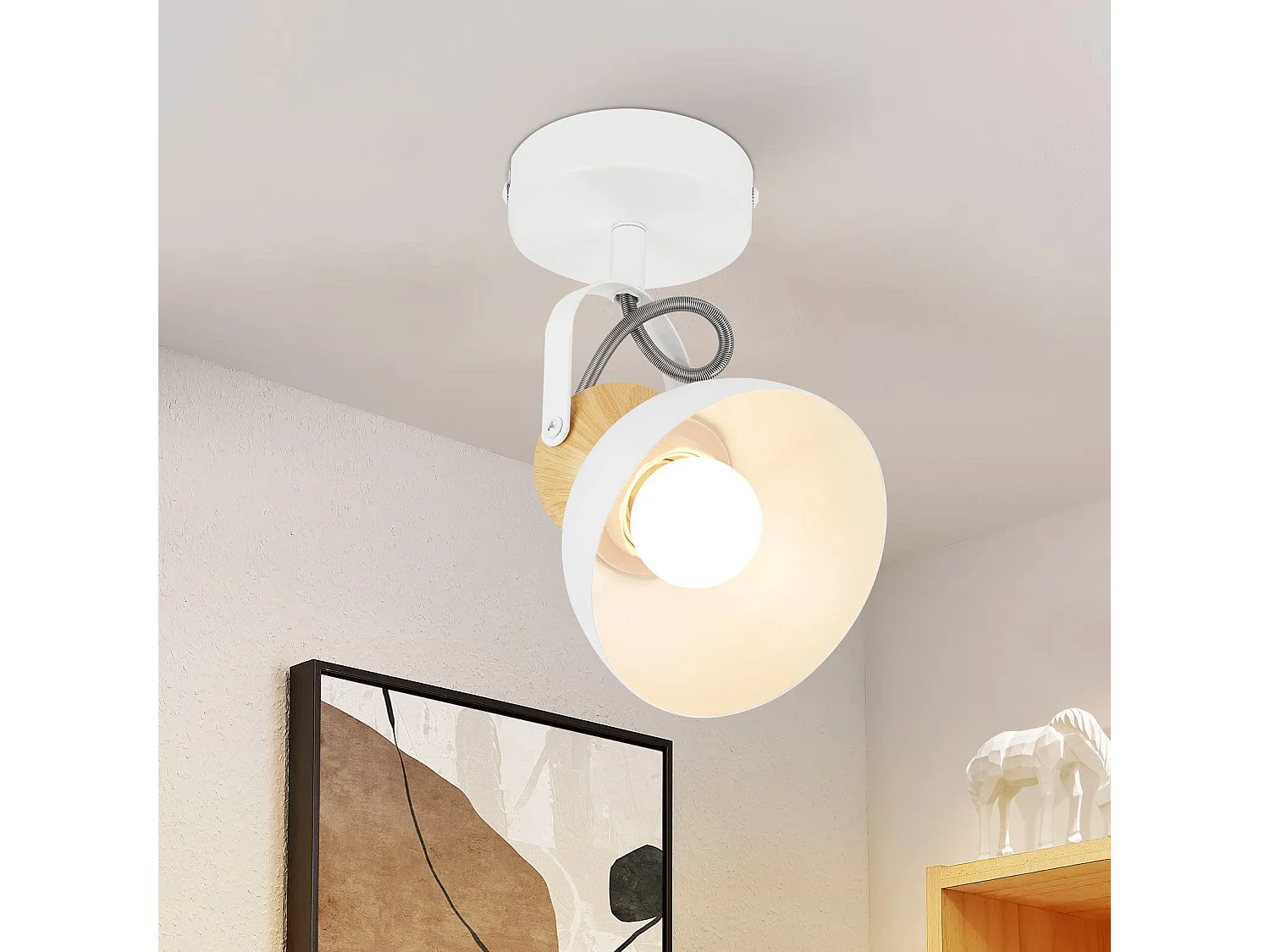 NETTLIFE Spot de plafond vintage  E27 orientable 350° lampe de couloir rétro métal industriel orientable