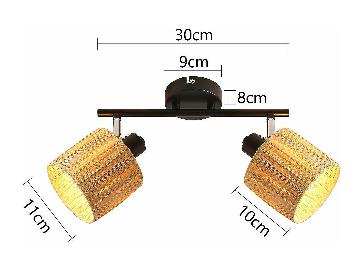 Ceiling Spot 2 Flames E14 Natural Black Ceiling Light Paper Salon