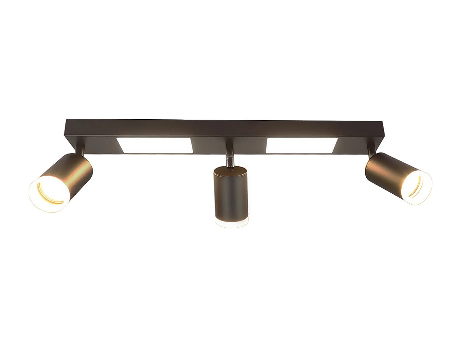 NETTLIFE Spot de plafond 3 ampoules GU10 chambre 3000k 20W lampe cuisine noir blanc chaud, orientable