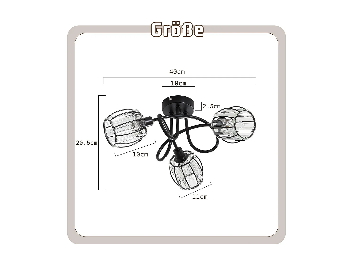 3-punktowy reflektor sufitowy Vintage Black Crystal E14 do korytarza 350° obrotowy industrialny
