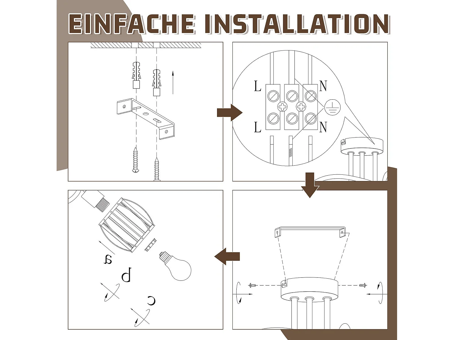 3-punktowy reflektor sufitowy Vintage Black Crystal E14 do korytarza 350° obrotowy industrialny