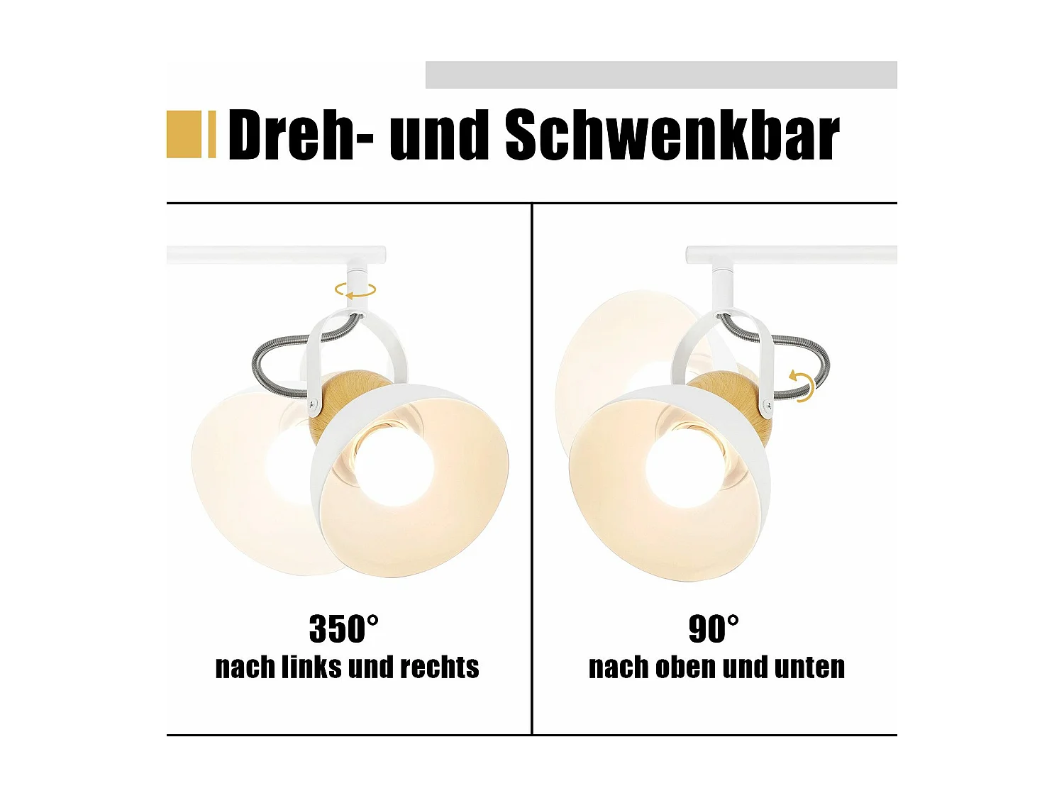 NETTLIFE Vintage Deckenstrahler E27 350° verstellbar Flurlampe Retro Industrial Metall verstellbar