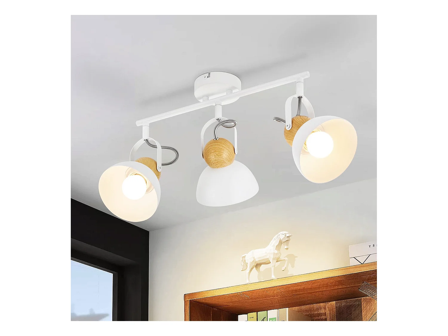 NETTLIFE Spot de plafond vintage  E27 orientable 350° lampe de couloir rétro métal industriel orientable