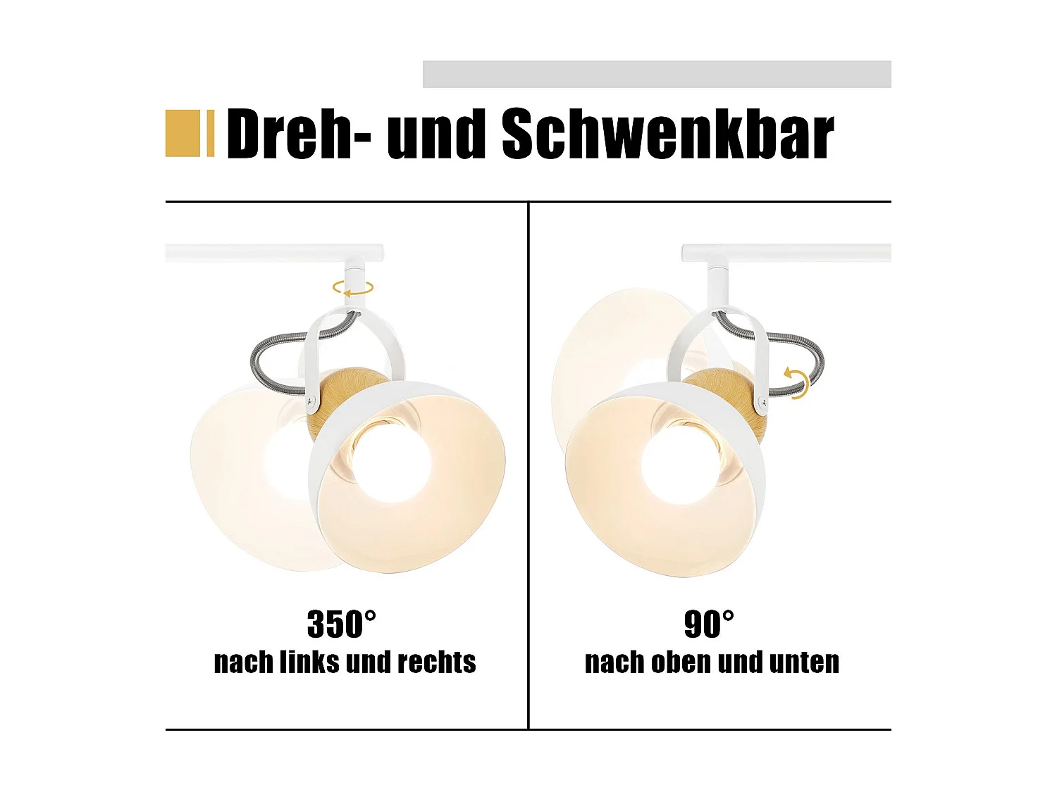 NETTLIFE Spot de plafond vintage  E27 orientable 350° lampe de couloir rétro métal industriel orientable