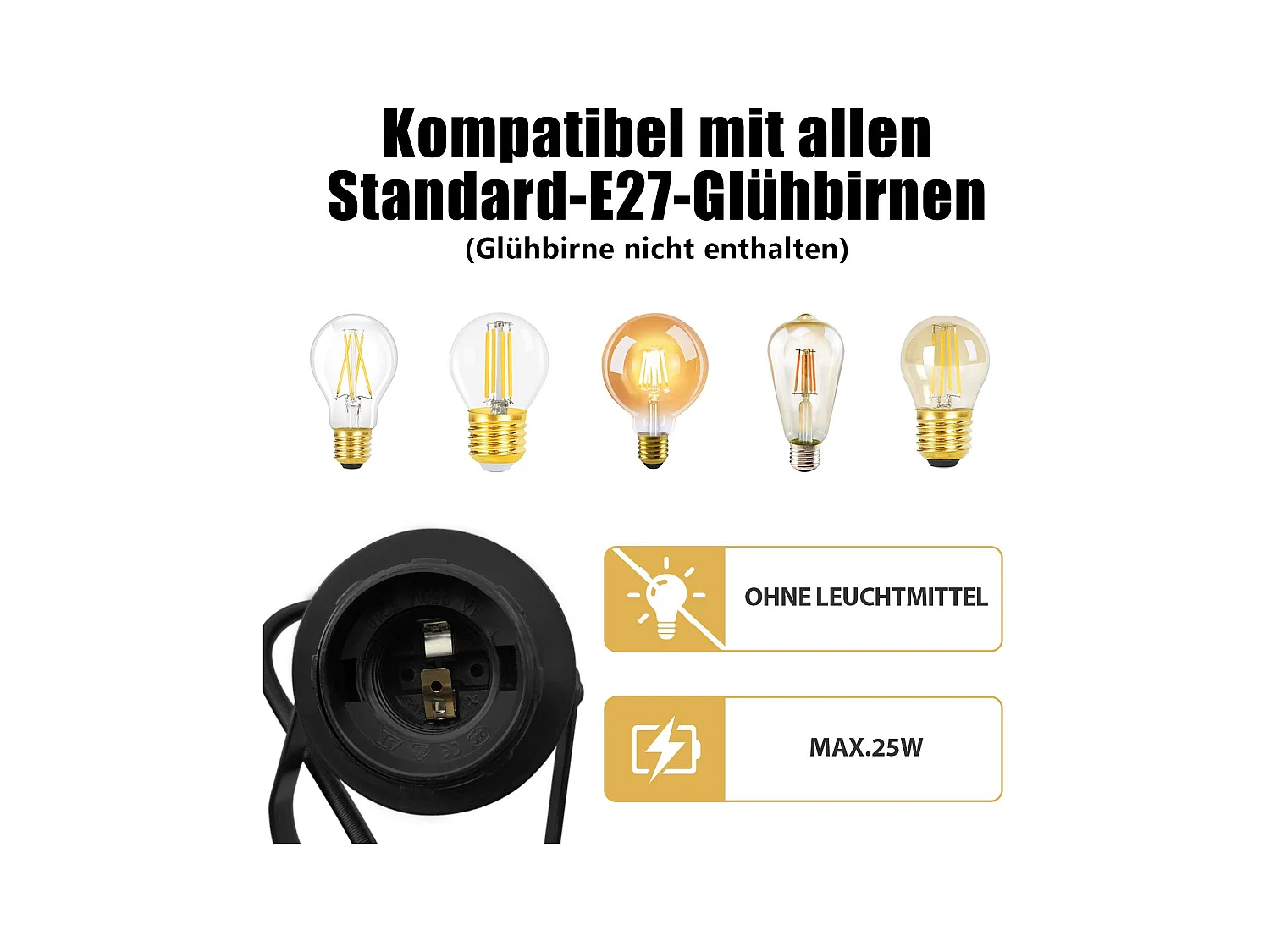 NETTLIFE Spot de plafond vintage noir E27 orientable 350° lampe de couloir rétro métal industriel 4 flammes