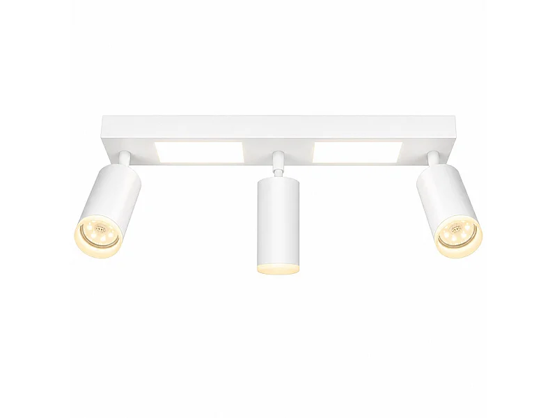 NETTLIFE Spot de plafond 3 ampoules GU10 chambre 3000k 20W blanc chaud orientable