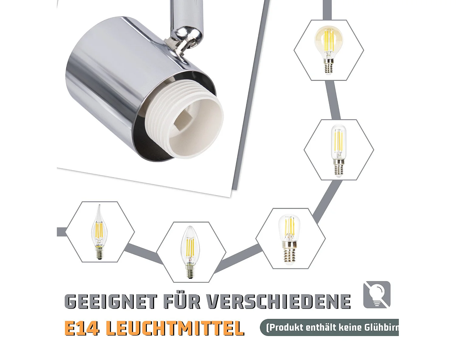 NETTLIFE Spot de plafond blanc E14 abat-jour en verre vintage d'intérieur Spot moderne pour chambre à coucher salon