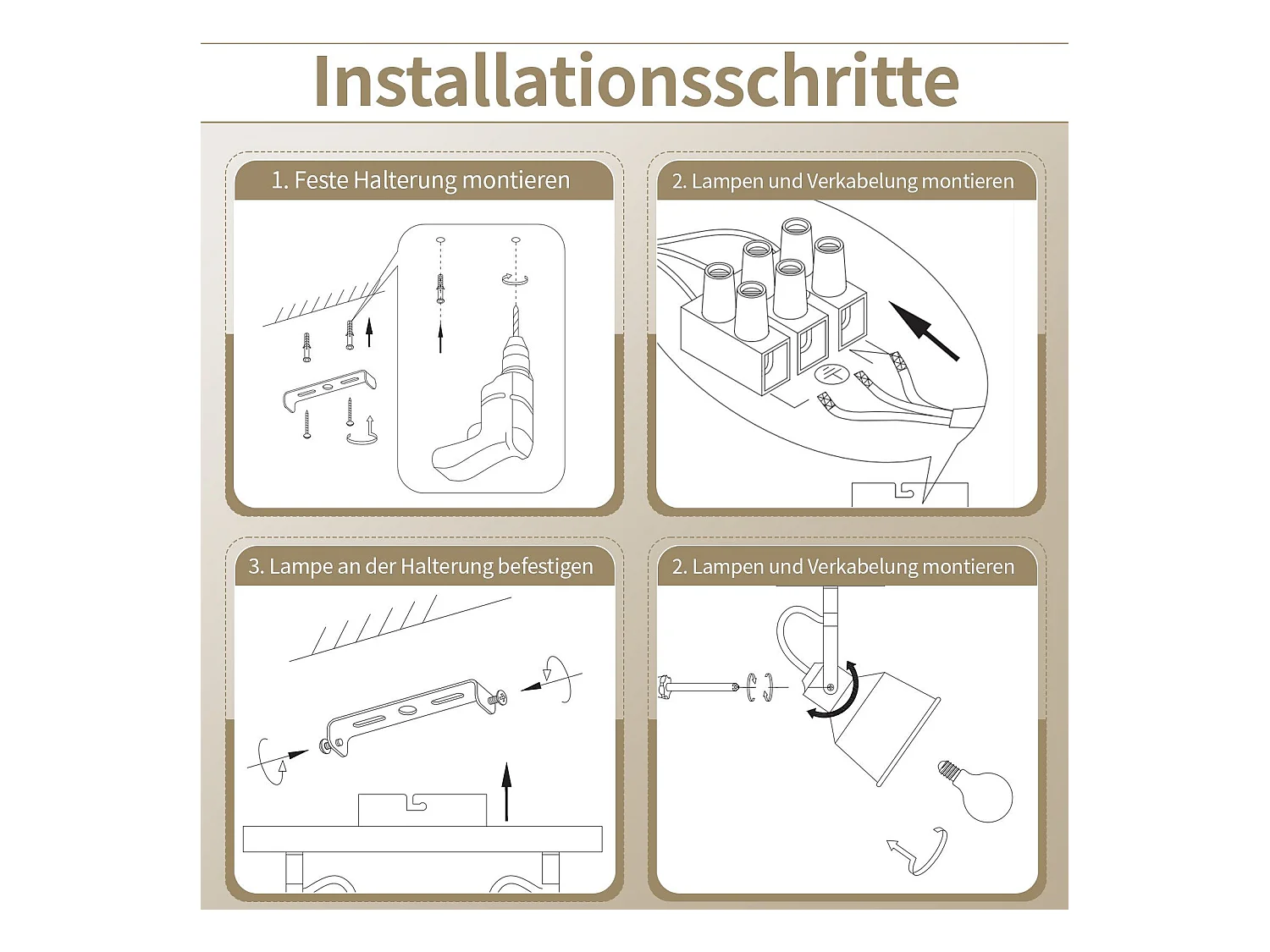 NETTLIFE 3-vlams plafondspot 350° verstelbaar vintage E14 hoogwaardig design in houtnerf