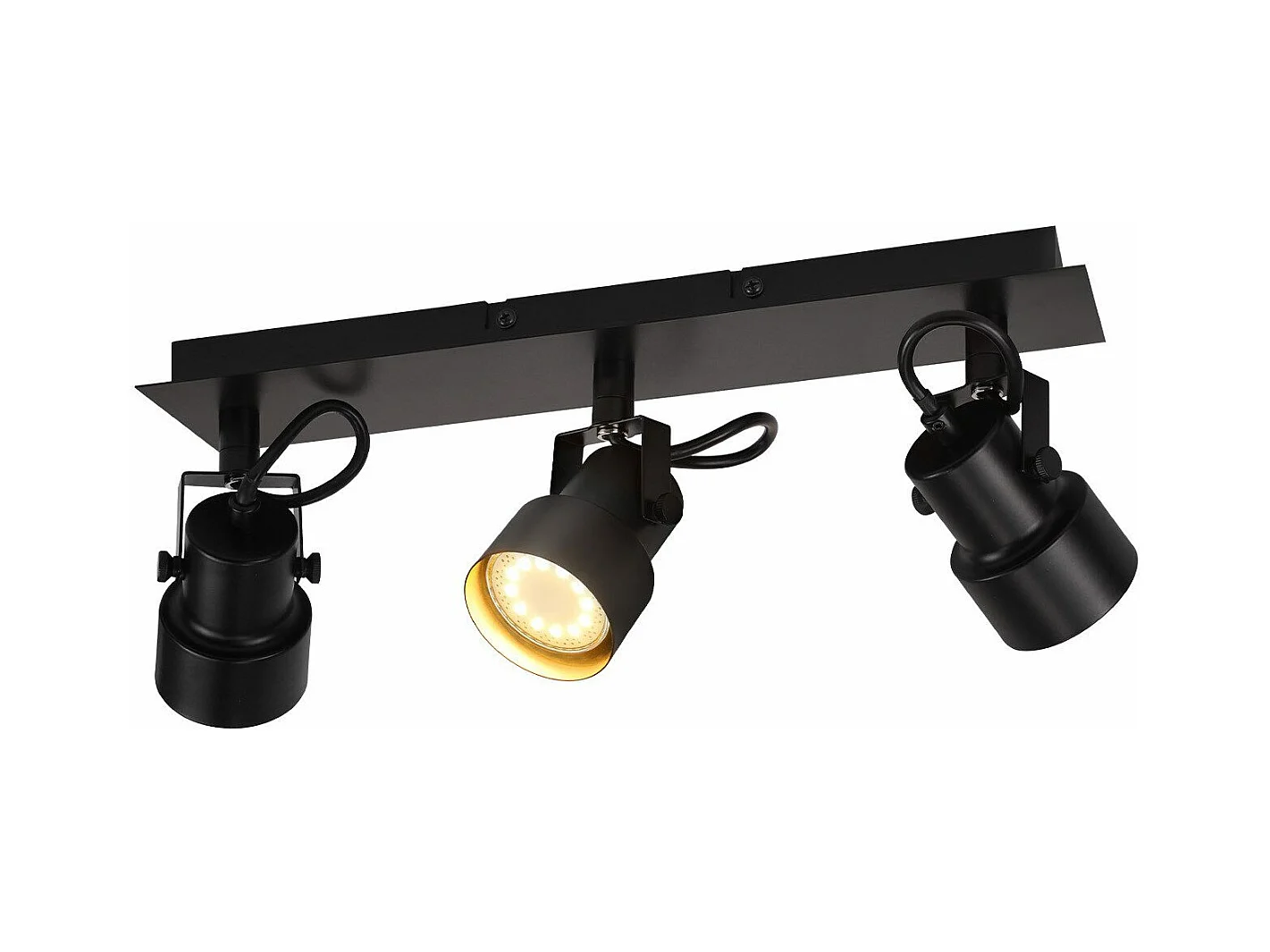 NETTLIFE Zwarte Plafondspot Vintage Plafondlamp GU10 Keukenlamp voor Verstelbare 3 Vlammen Vintage 350°