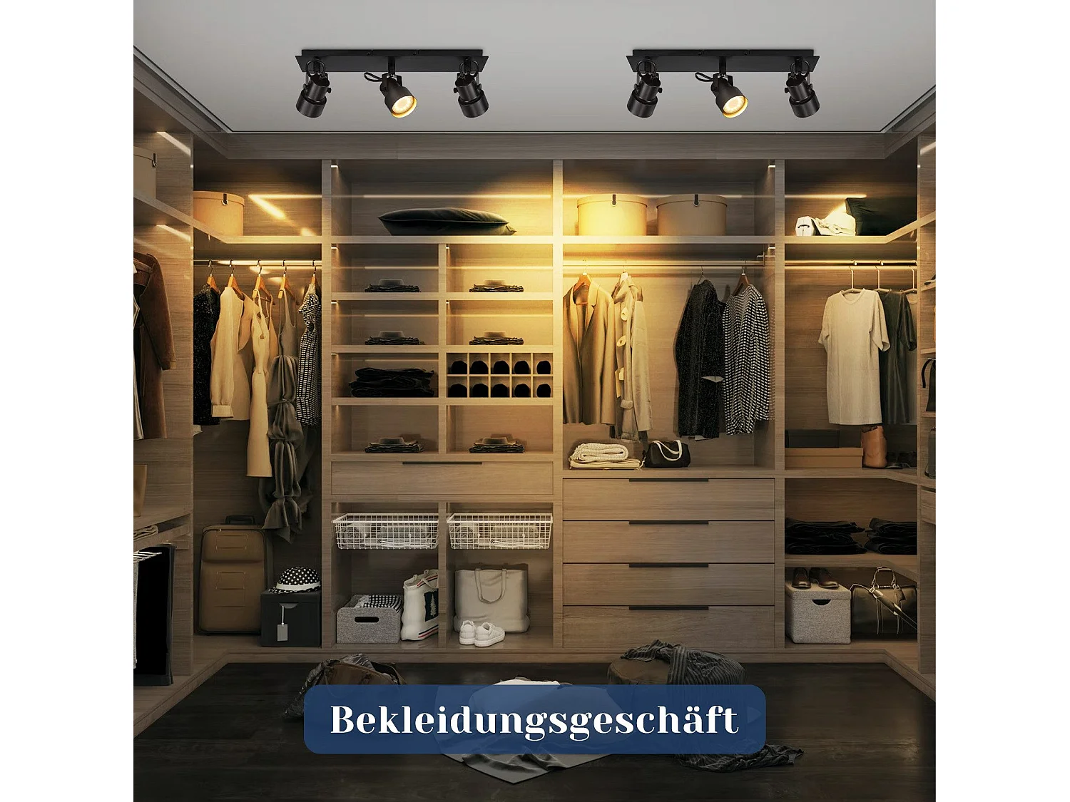 NETTLIFE Schwarz Deckenspot Vintage Deckenleuchte GU10 Küchenlampe für verstellbare 3 Flammen Vintage 350°