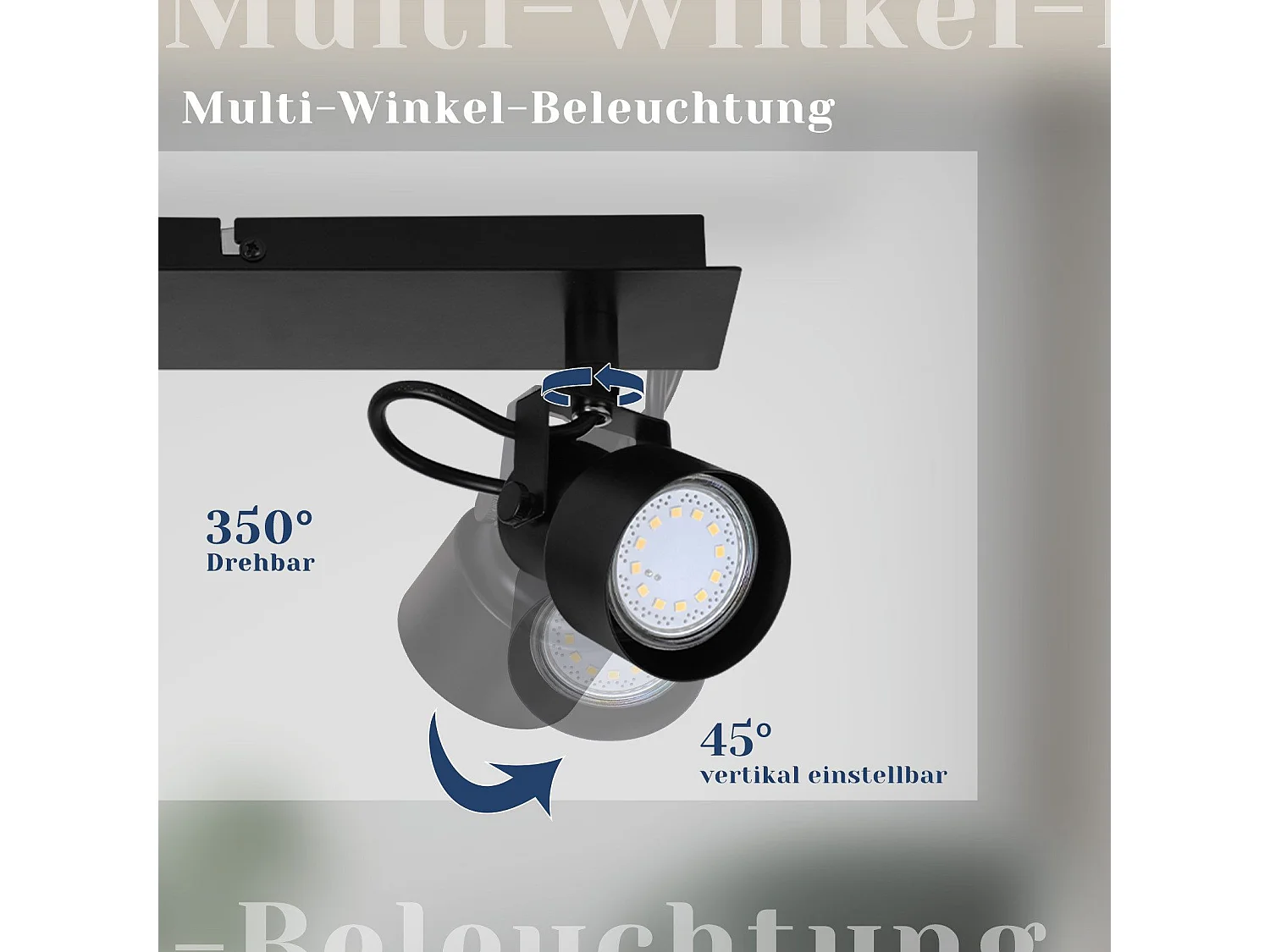 NETTLIFE Czarny sufitowy punktowy vintage lampa sufitowa GU10 lampa kuchenna do regulacji 4 płomienie vintage 350°