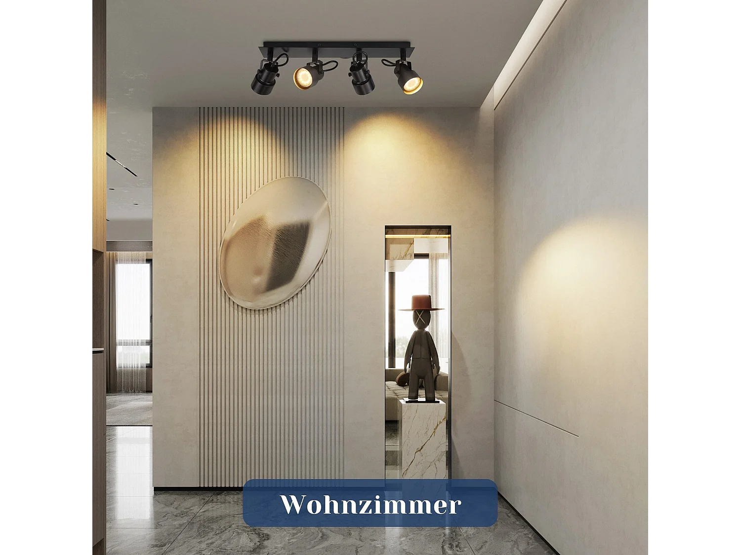 NETTLIFE Czarny sufitowy punktowy vintage lampa sufitowa GU10 lampa kuchenna do regulacji 4 płomienie vintage 350°