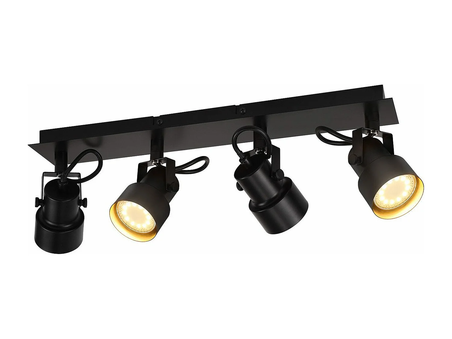 NETTLIFE Czarny sufitowy punktowy vintage lampa sufitowa GU10 lampa kuchenna do regulacji 4 płomienie vintage 350°