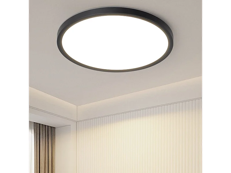 NETTLIFE LED Badezimmer Deckenleuchte Flach 30CM 24W Rund Weiß Küchen Deckenleuchte Nicht dimmbar