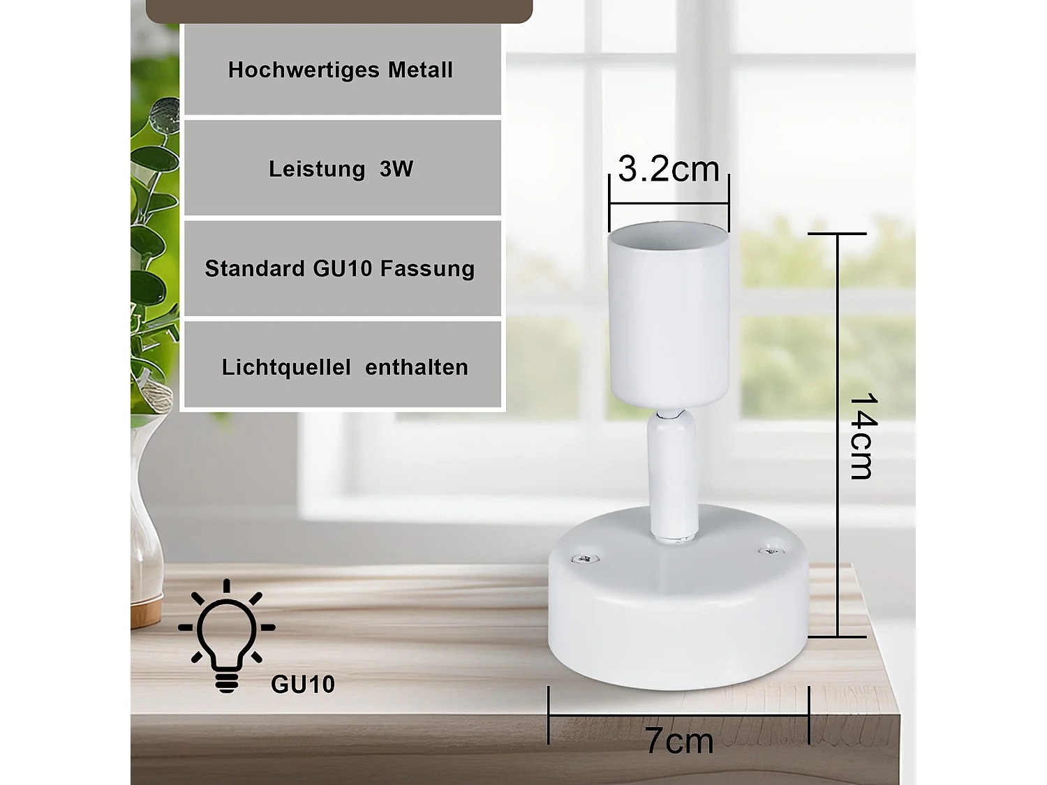 NETTLIFE Foco de techo LED orientable GU10 1 llama Focos de techo Salón industrial orientable