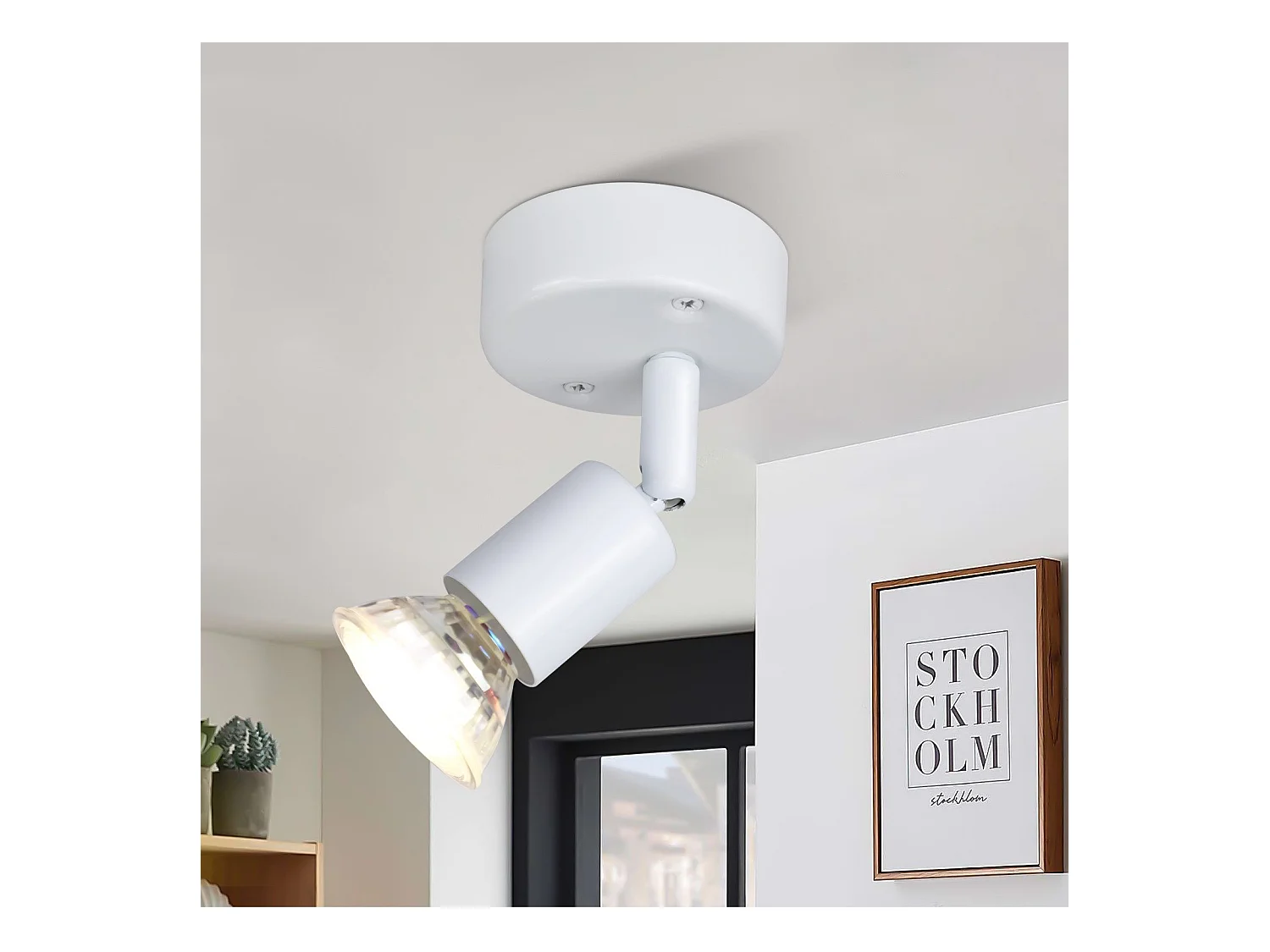 NETTLIFE Spot de plafond LED orientable GU10 1 flamme Spots de plafond Salon industriel orientable