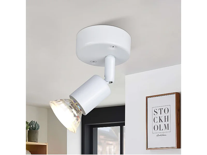 NETTLIFE Verstellbarer LED Deckenstrahler GU10 1 flammig Deckenstrahler Verstellbar Industriell Wohnzimmer