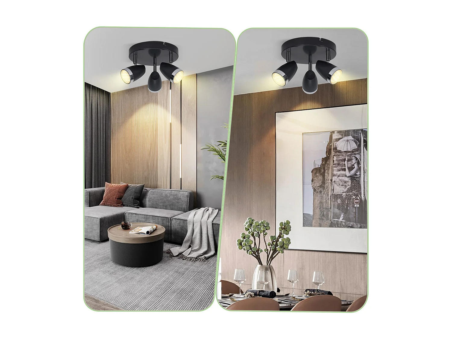 NETTLIFE LED plafondspot 3 lampen modern 4W zwart 3000K verstelbaar 350°