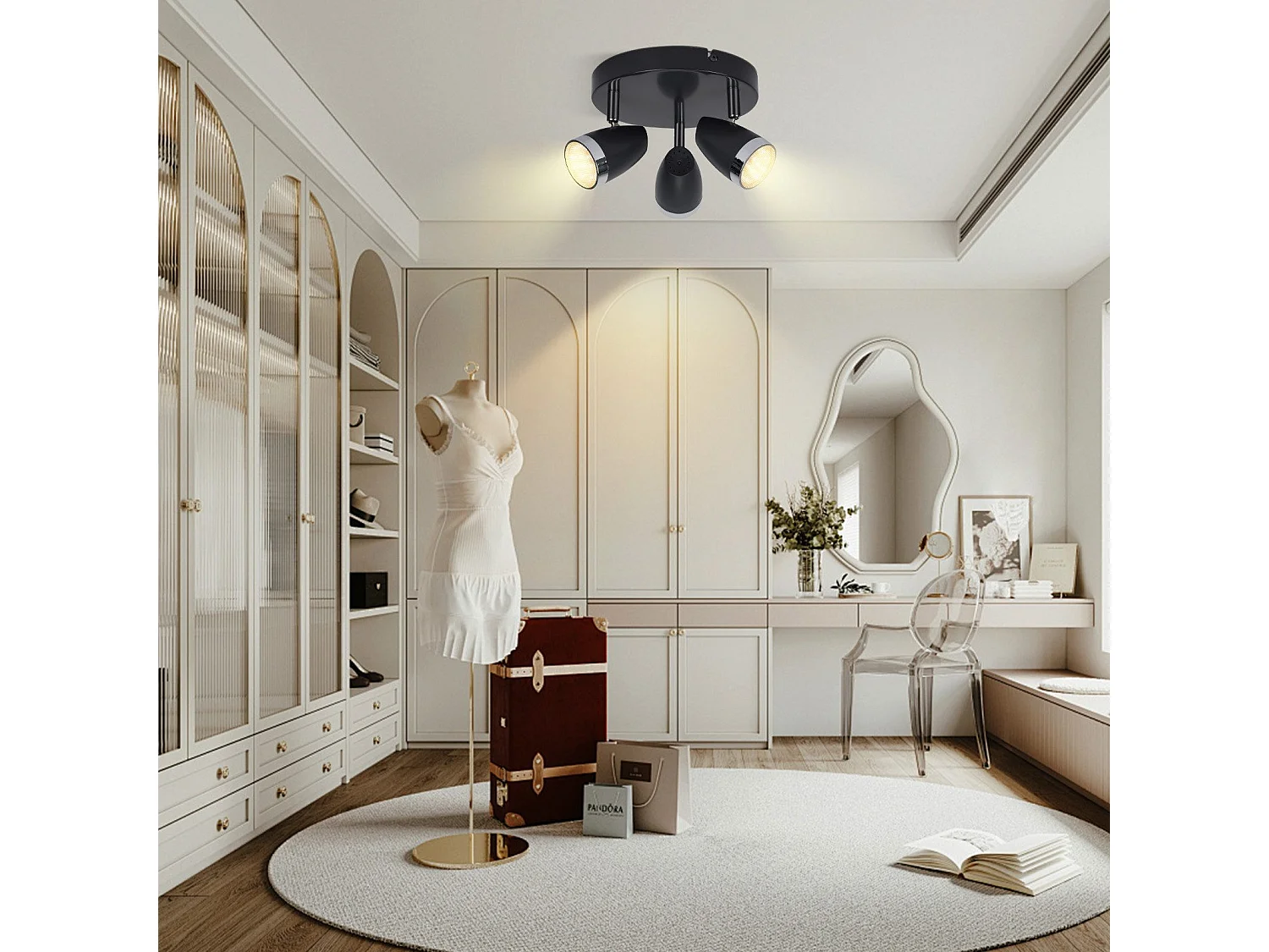 NETTLIFE LED plafondspot 3 lampen modern 4W zwart 3000K verstelbaar 350°