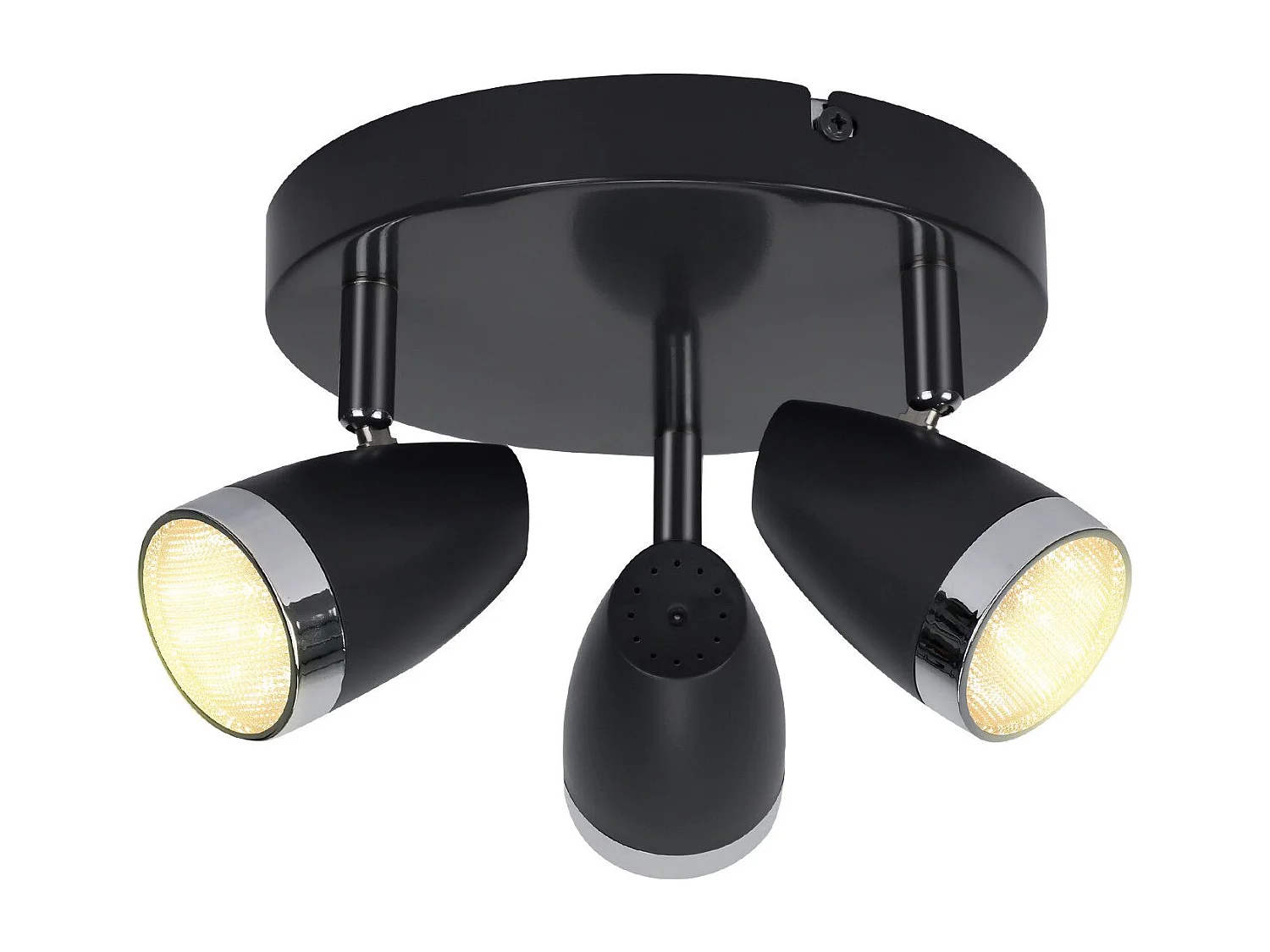 NETTLIFE Spot de plafond LED 3 ampoules moderne 4W noir 3000K orientable 350°
