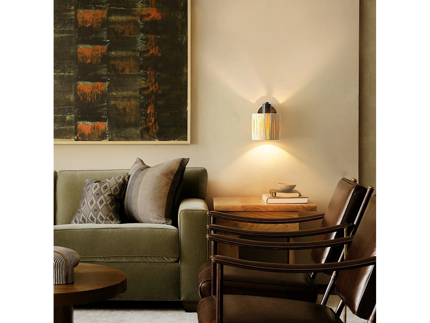 Plafondspot 1 Vlam Zwart E14 Natuurlijk Papier Plafondlamp Slaapkamer