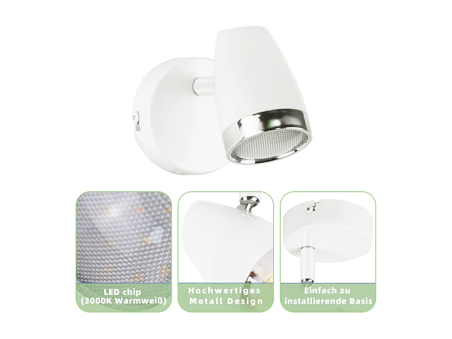 NETTLIFE Foco de techo 1 llama 4W plafón orientable 350° salón