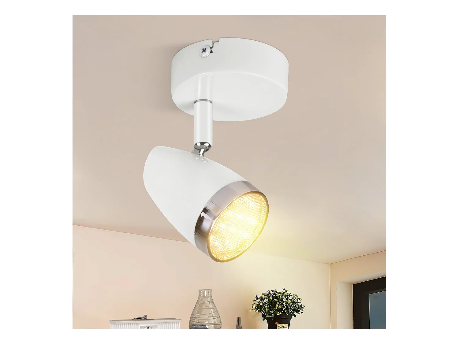 NETTLIFE Spot de plafond 1 flamme 4W plafonnier orientable 350° salon