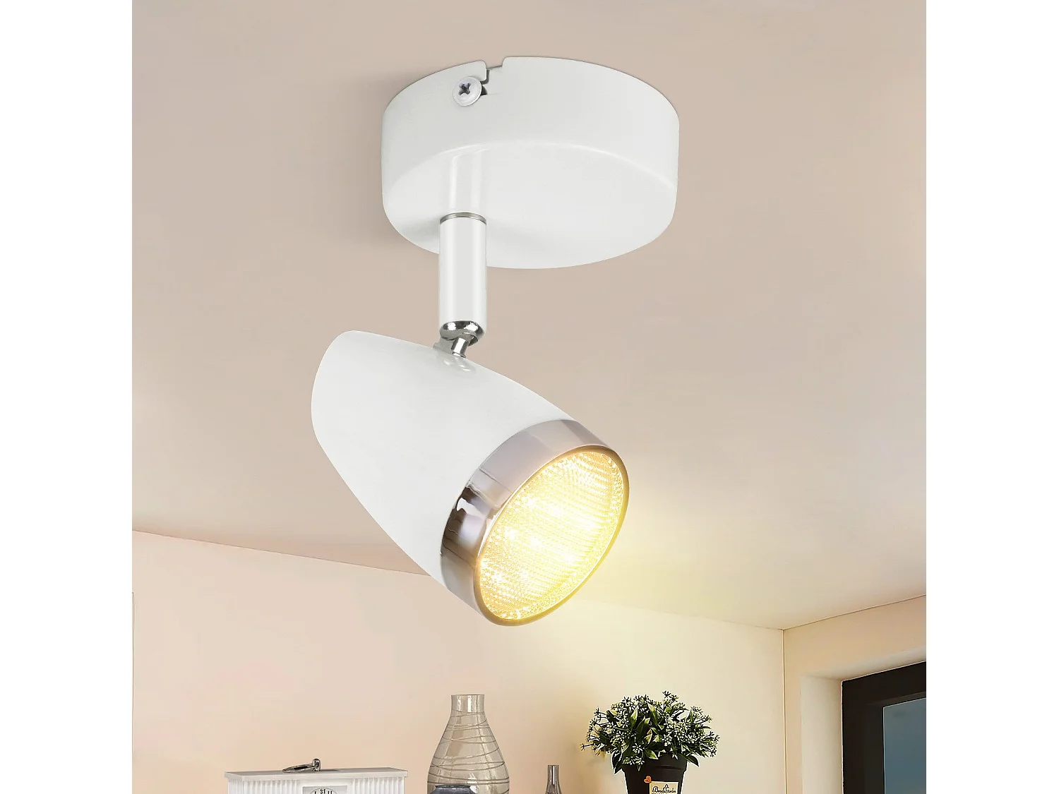 NETTLIFE Spot de plafond 1 flamme 4W plafonnier orientable 350° salon