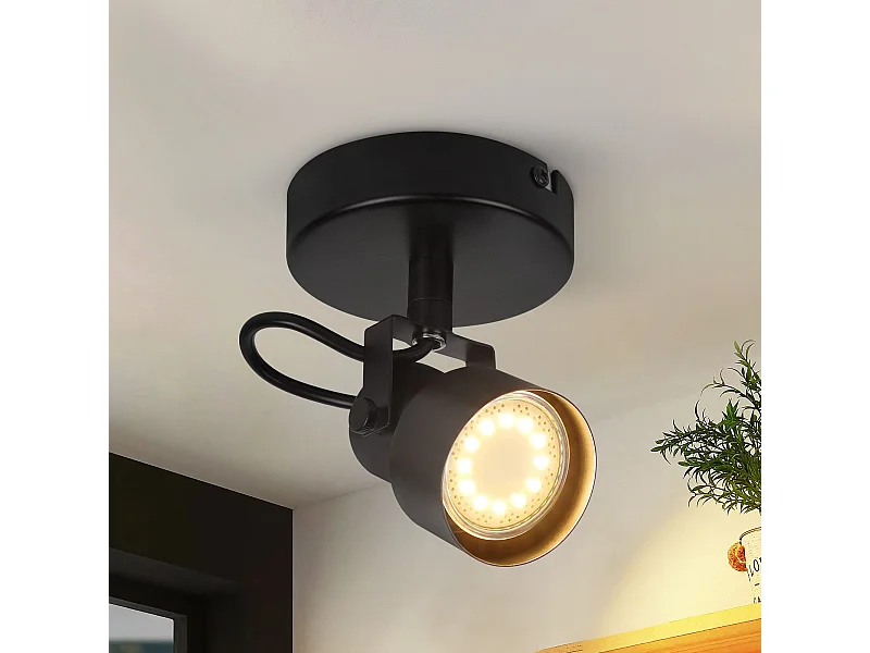 NETTLIFE Czarny sufitowy reflektor - Vintage GU10 Lampa sufitowa kuchenna do salonu i przedpokoju