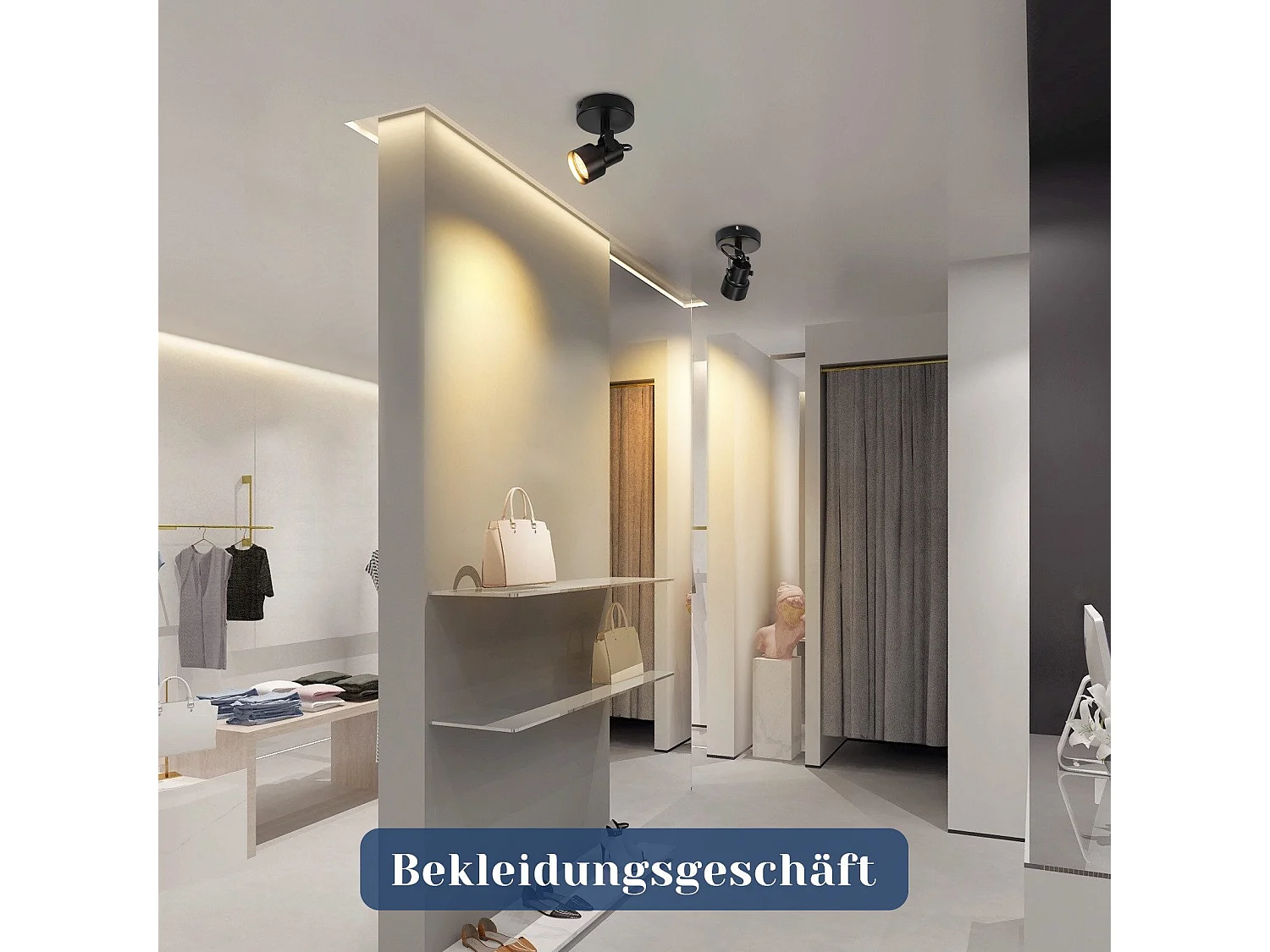 NETTLIFE Spot de plafond noir - Plafonnier vintage GU10 Lampe de cuisine pour salon couloir