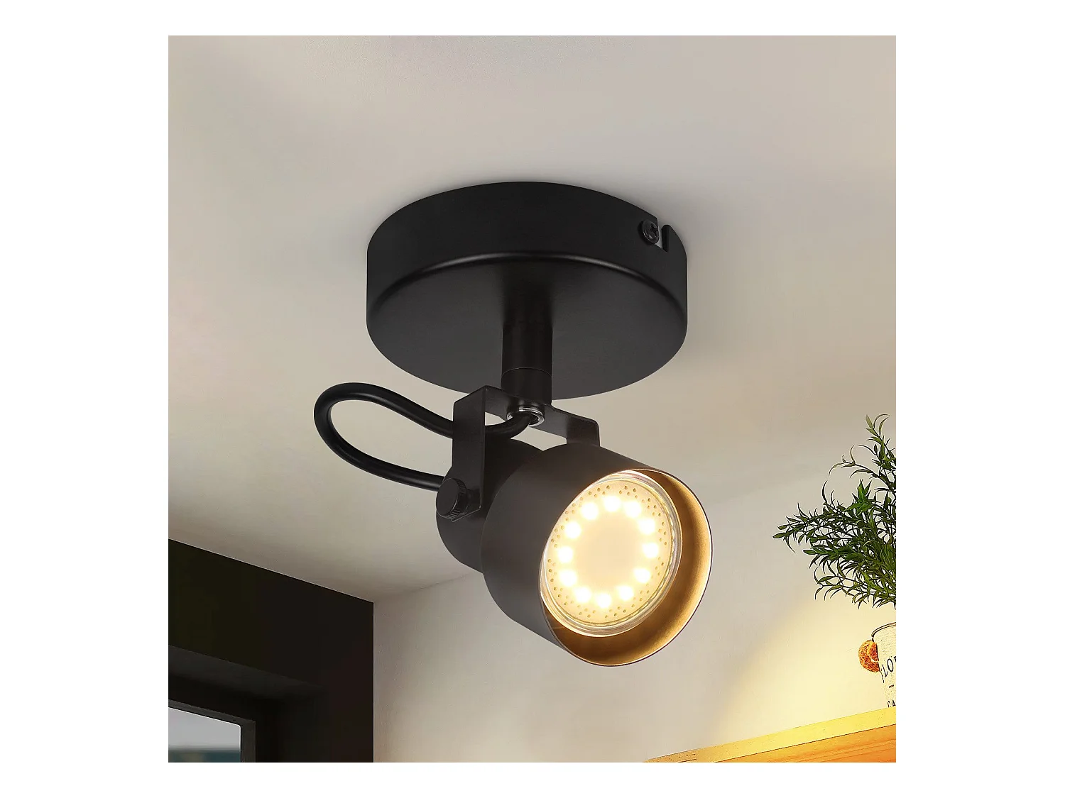 NETTLIFE Spot de plafond noir - Plafonnier vintage GU10 Lampe de cuisine pour salon couloir