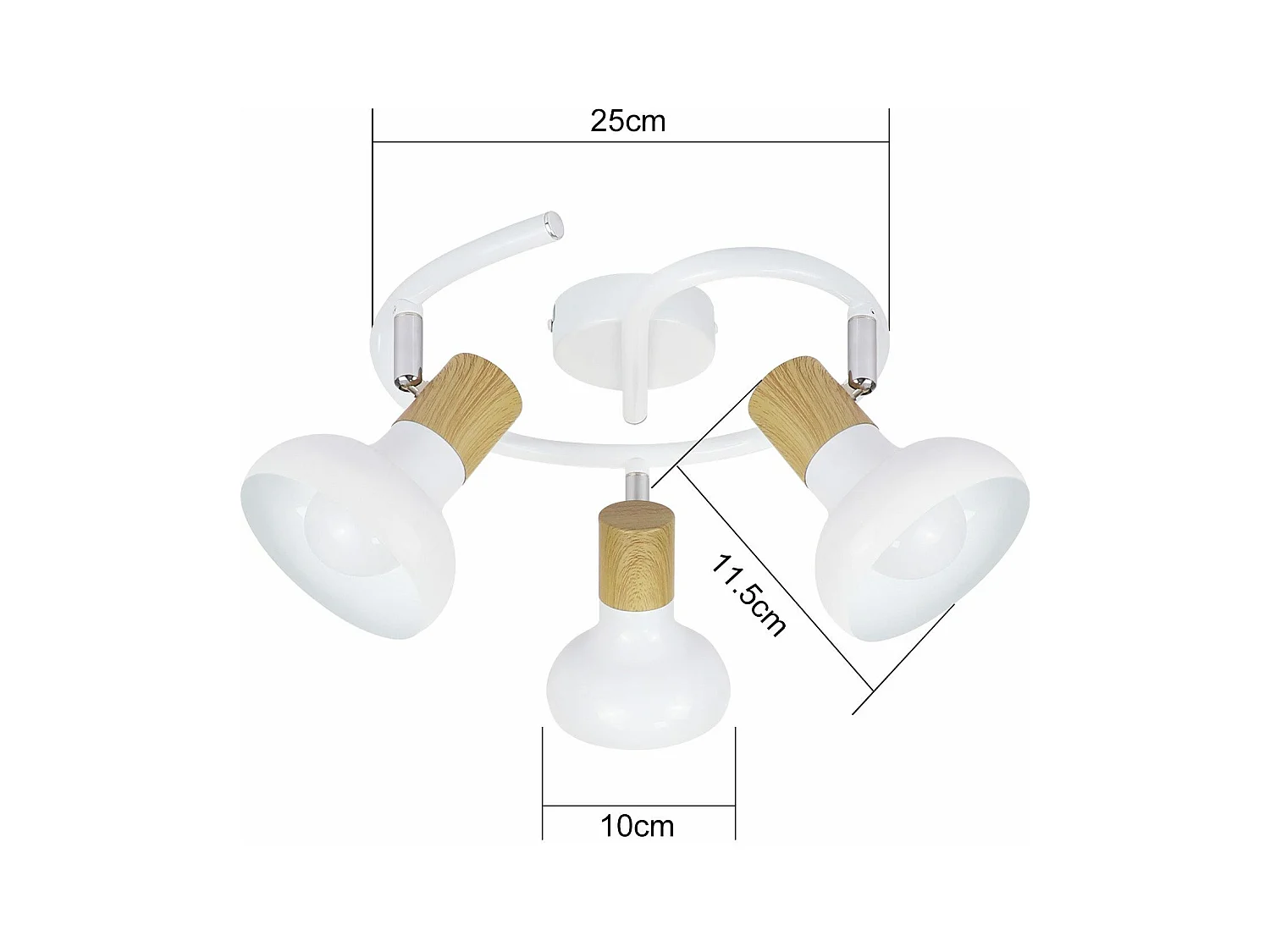 NETTLIFE Spot de plafond vintage E14 intérieur 350° orientable blancsans ampoule industriel 3 lampes rond