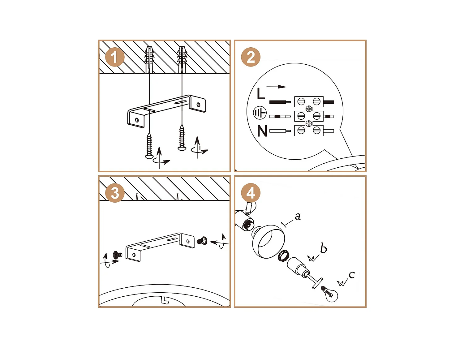 NETTLIFE Spot de plafond vintage E14 intérieur 350° orientable blancsans ampoule industriel 3 lampes rond
