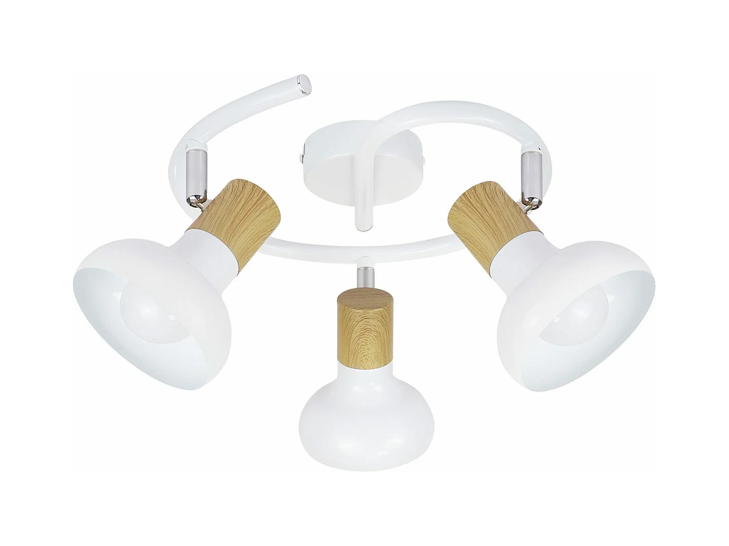 NETTLIFE Spot de plafond vintage E14 intérieur 350° orientable blancsans ampoule industriel 3 lampes rond