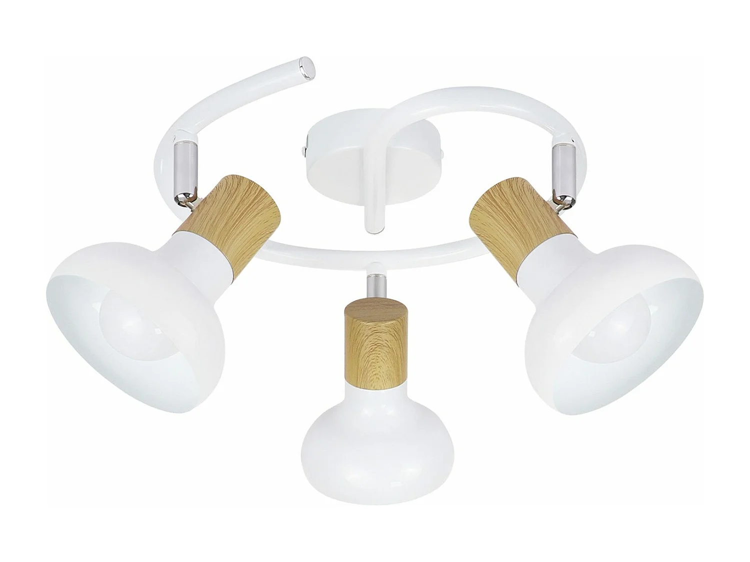 NETTLIFE Spot de plafond vintage E14 intérieur 350° orientable blancsans ampoule industriel 3 lampes rond