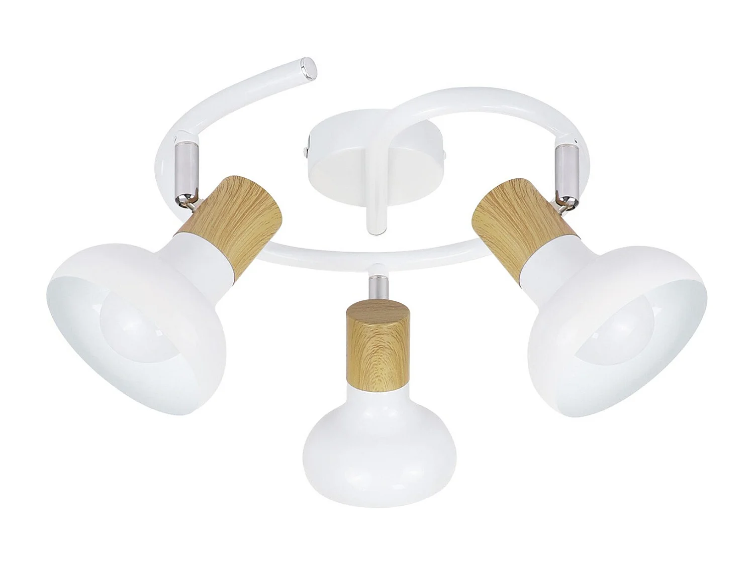 NETTLIFE Spot de plafond vintage E14 intérieur 350° orientable blancsans ampoule industriel 3 lampes rond