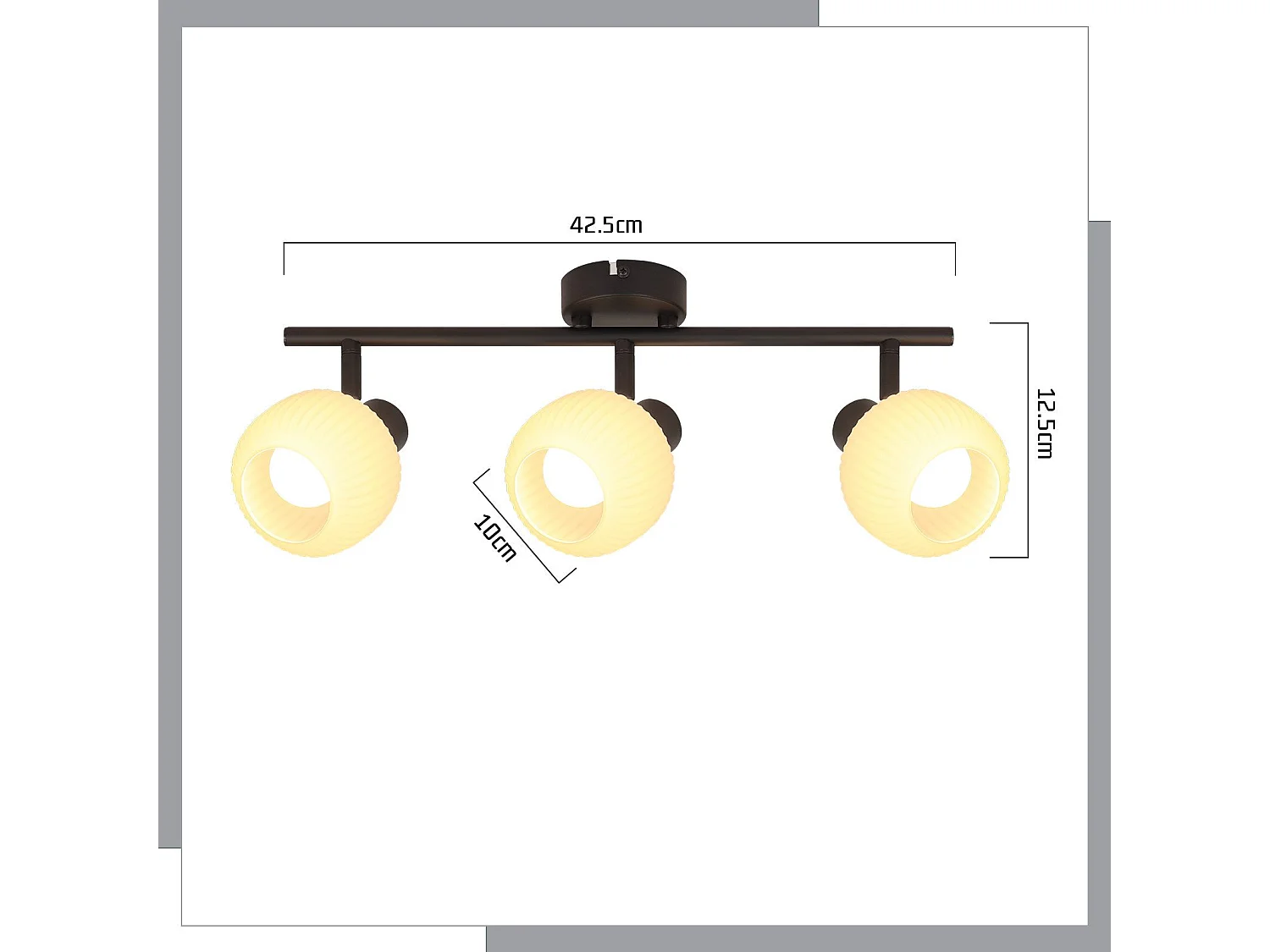 NETTLIFE Spot de plafond noir E14 abat-jour en verre vintage d'intérieur Spot moderne pour chambre à coucher salon