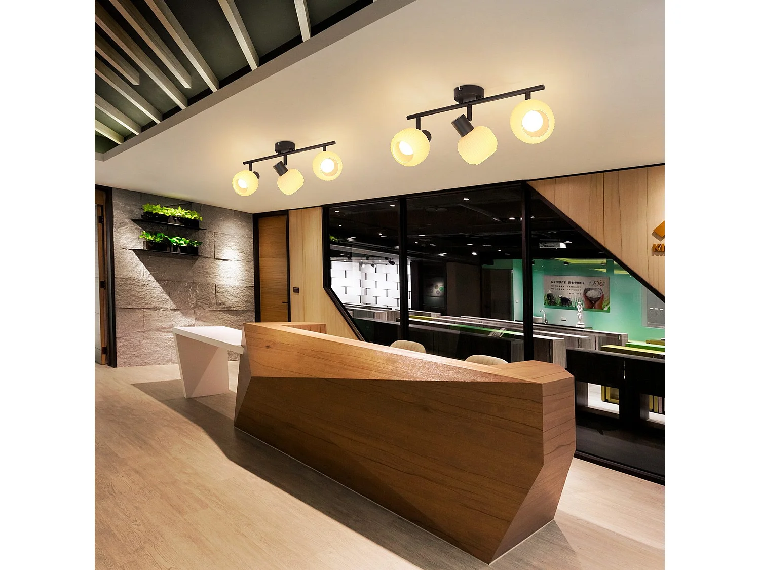 NETTLIFE Zwarte Plafondspot E14 Vintage Glazen Lampenkap Binnen Moderne Spotlamp voor Slaapkamer Woonkamer