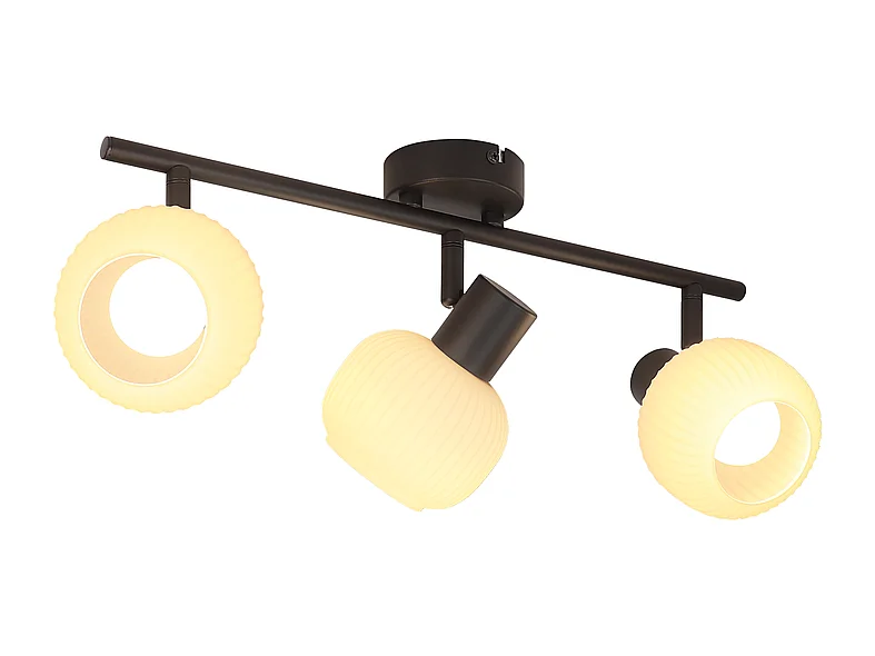 NETTLIFE Spot de plafond noir E14 abat-jour en verre vintage d'intérieur Spot moderne pour chambre à coucher salon