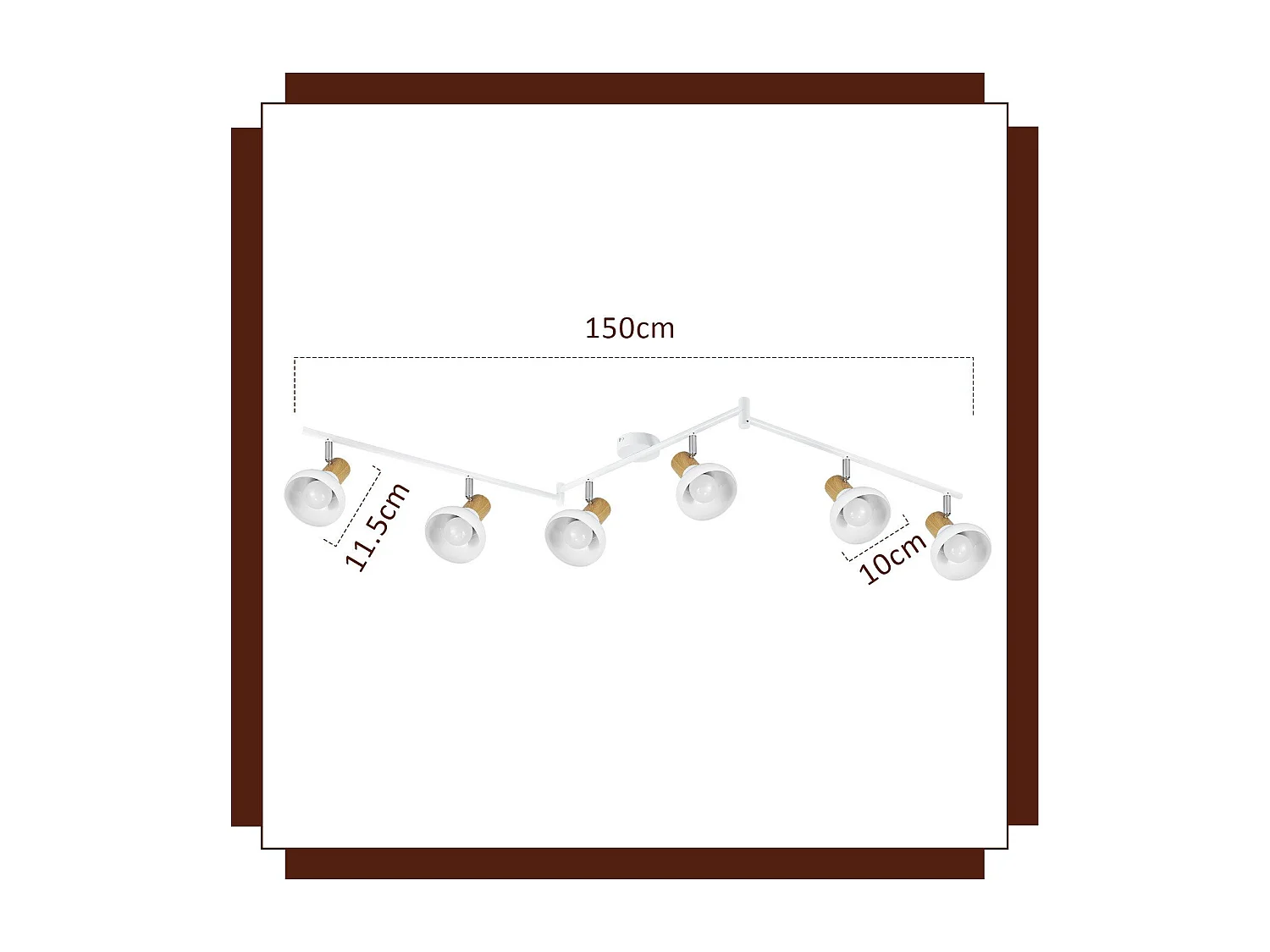 NETTLIFE Faretto da soffitto vintage E14 per interni, orientabile a 350°, bianco, stile industriale, 6 luci