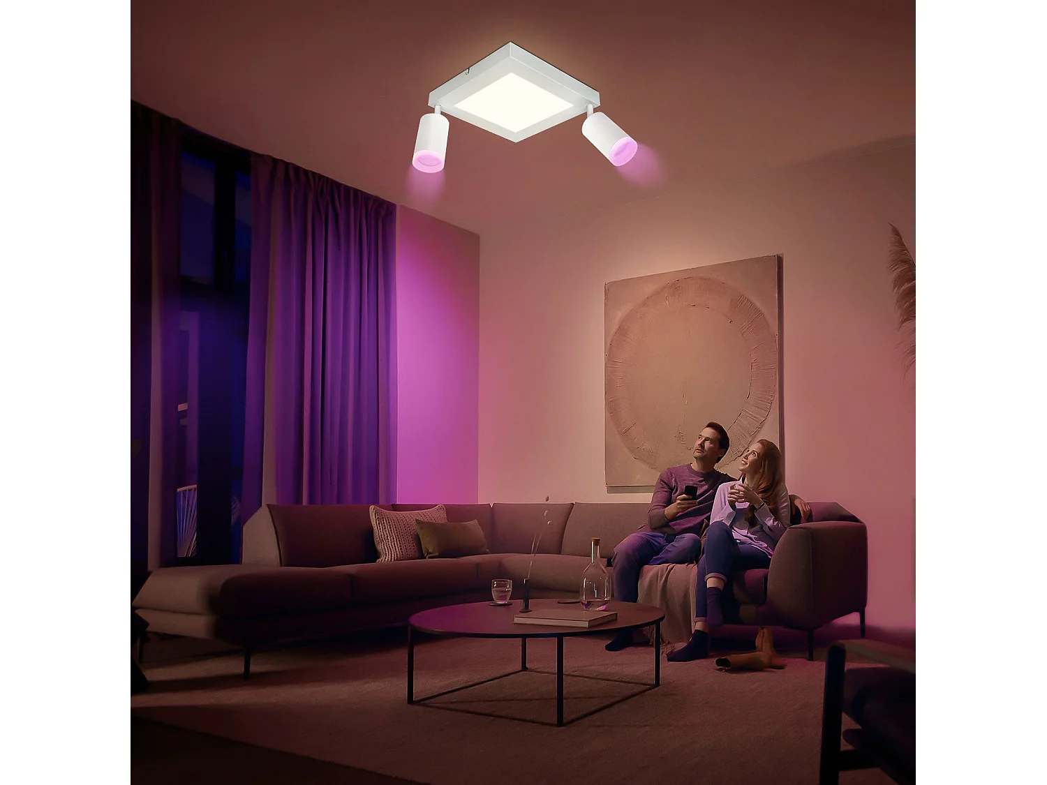 NETTLIFE Spot de plafond carré GU10 3000k blanc chaud 20W lampe de chambre orientable 350° blanc chaud