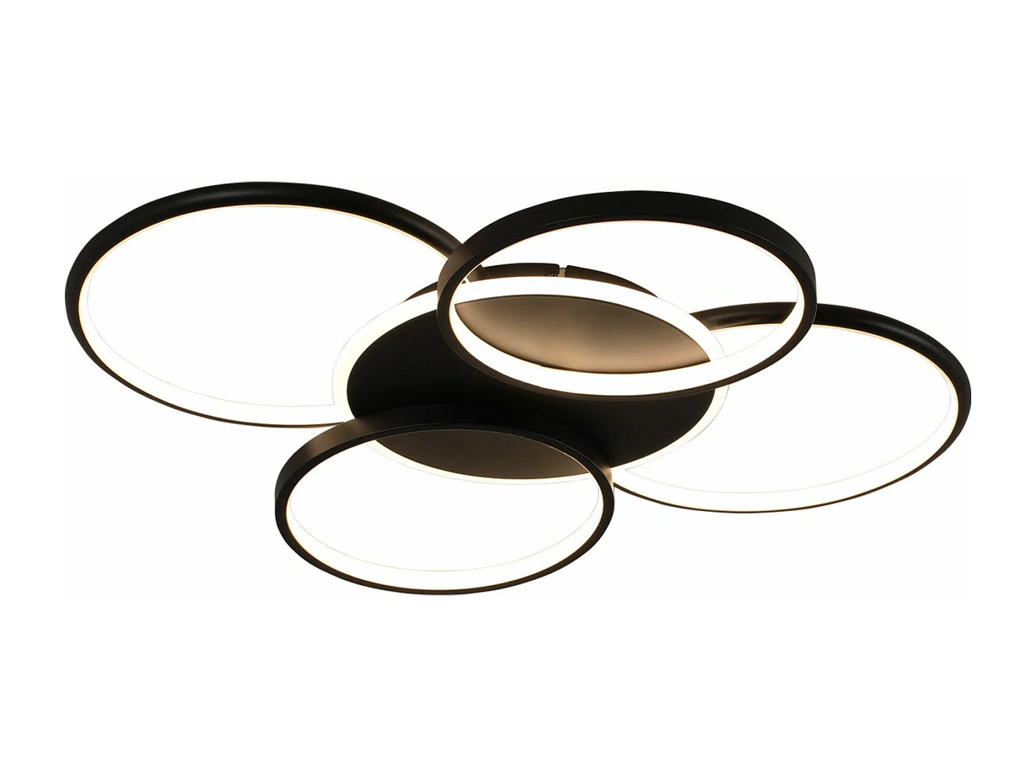 NETTLIFE LED Plafondlamp Woonkamer Dimbaar 70W met Afstandsbediening 5 Ringen Wit Modern Acryl